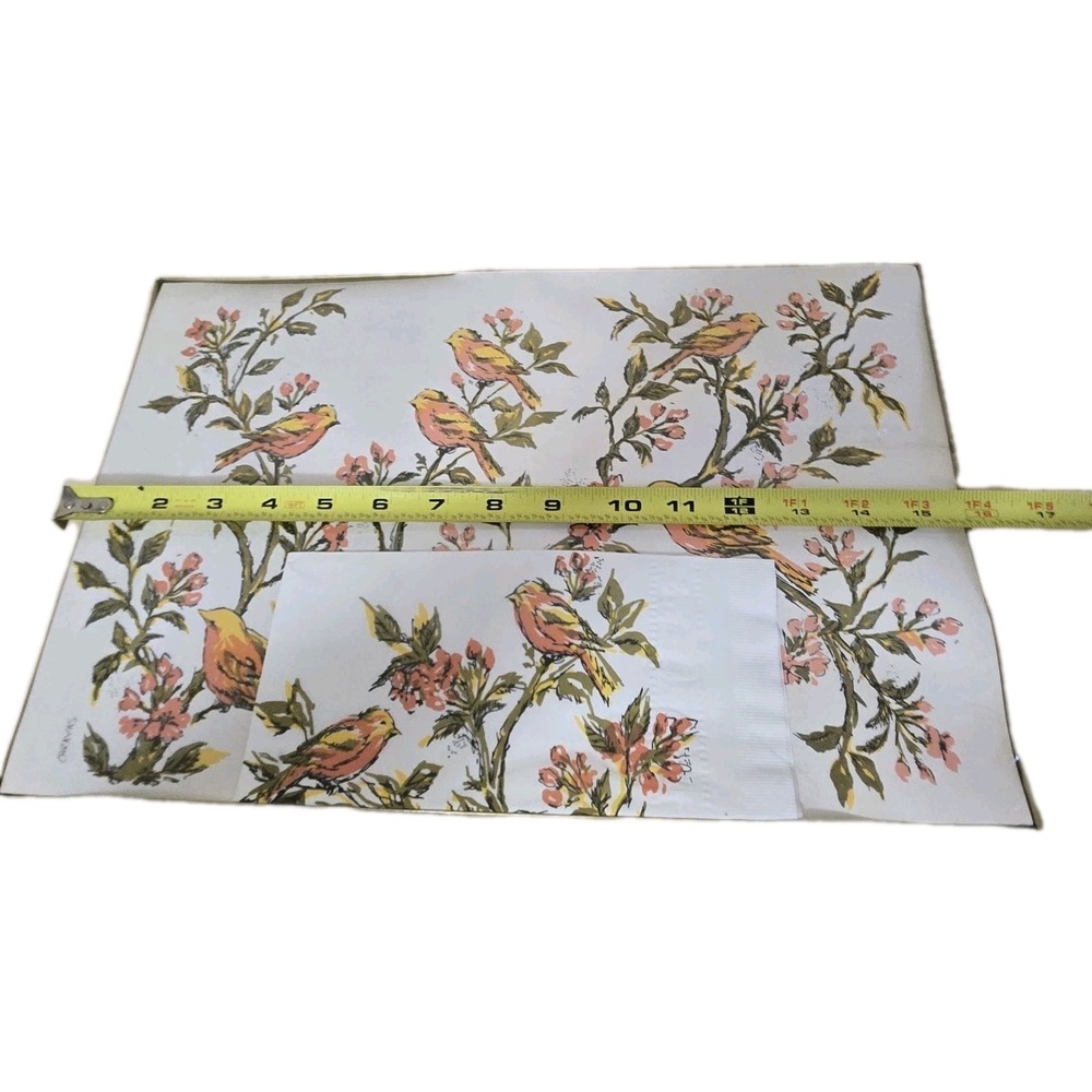 Monogram of California Paper Placemats & Napkins Bird Flowers MCM Vtg NOS - Picture 7 of 9